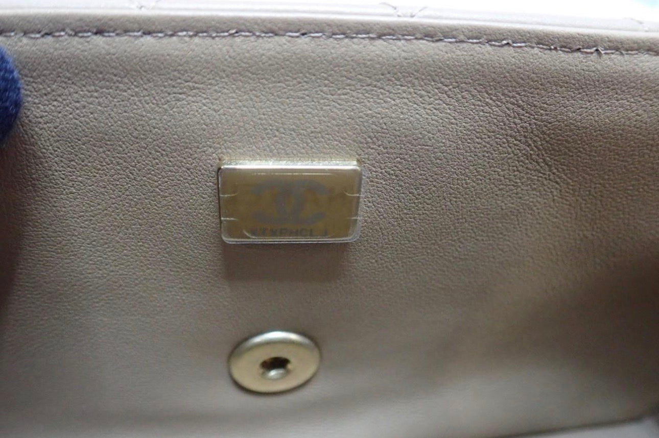 Chanel Mini Flap Bag with Top Handle — Beige / Gold Hardware