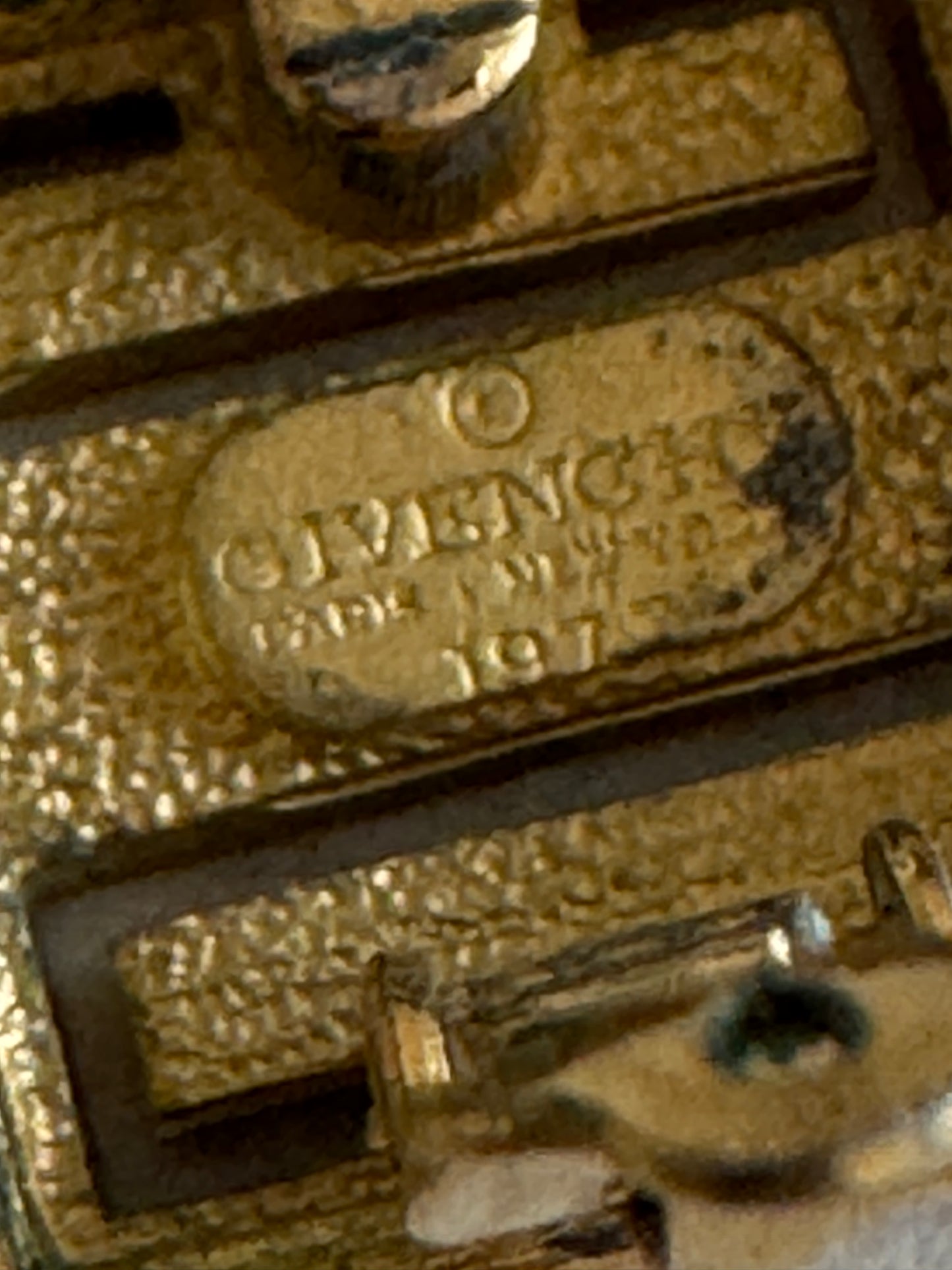 Vintage Givenchy Greek Key Square Clip Earrings