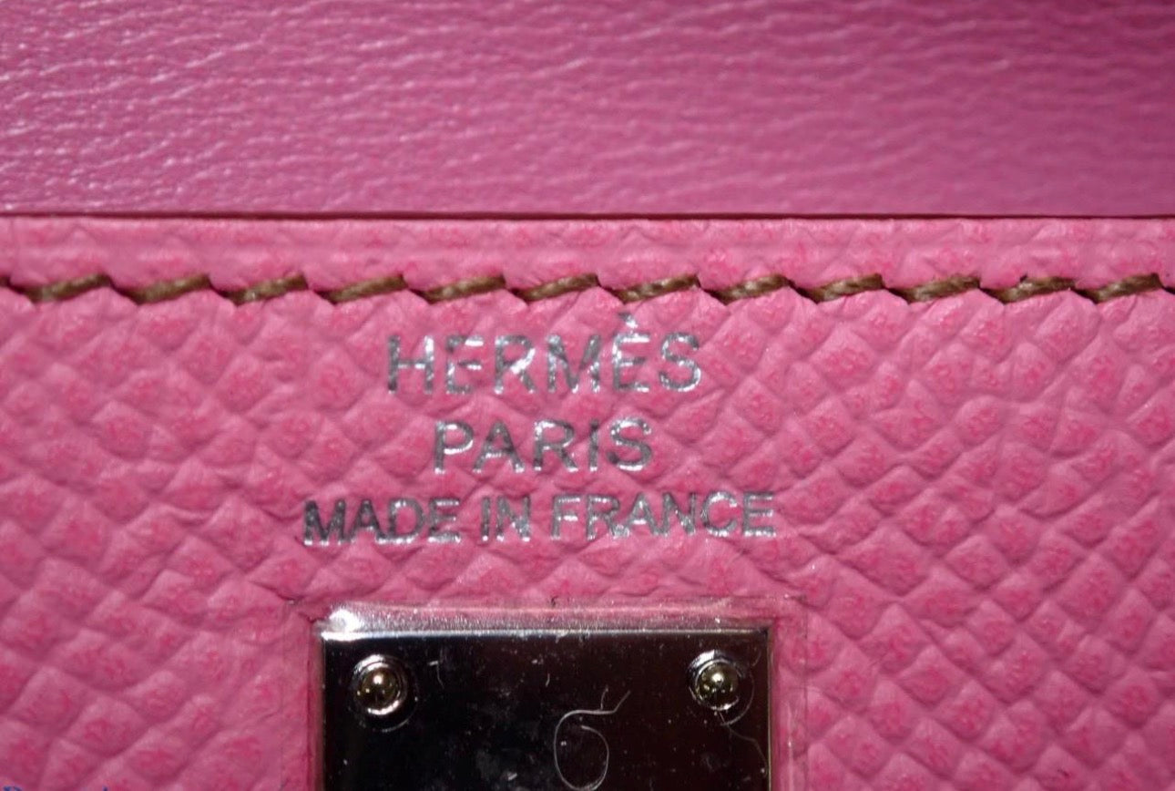 Hermès Kelly Mini II — Rose / Silver Hardware (Full Set)a