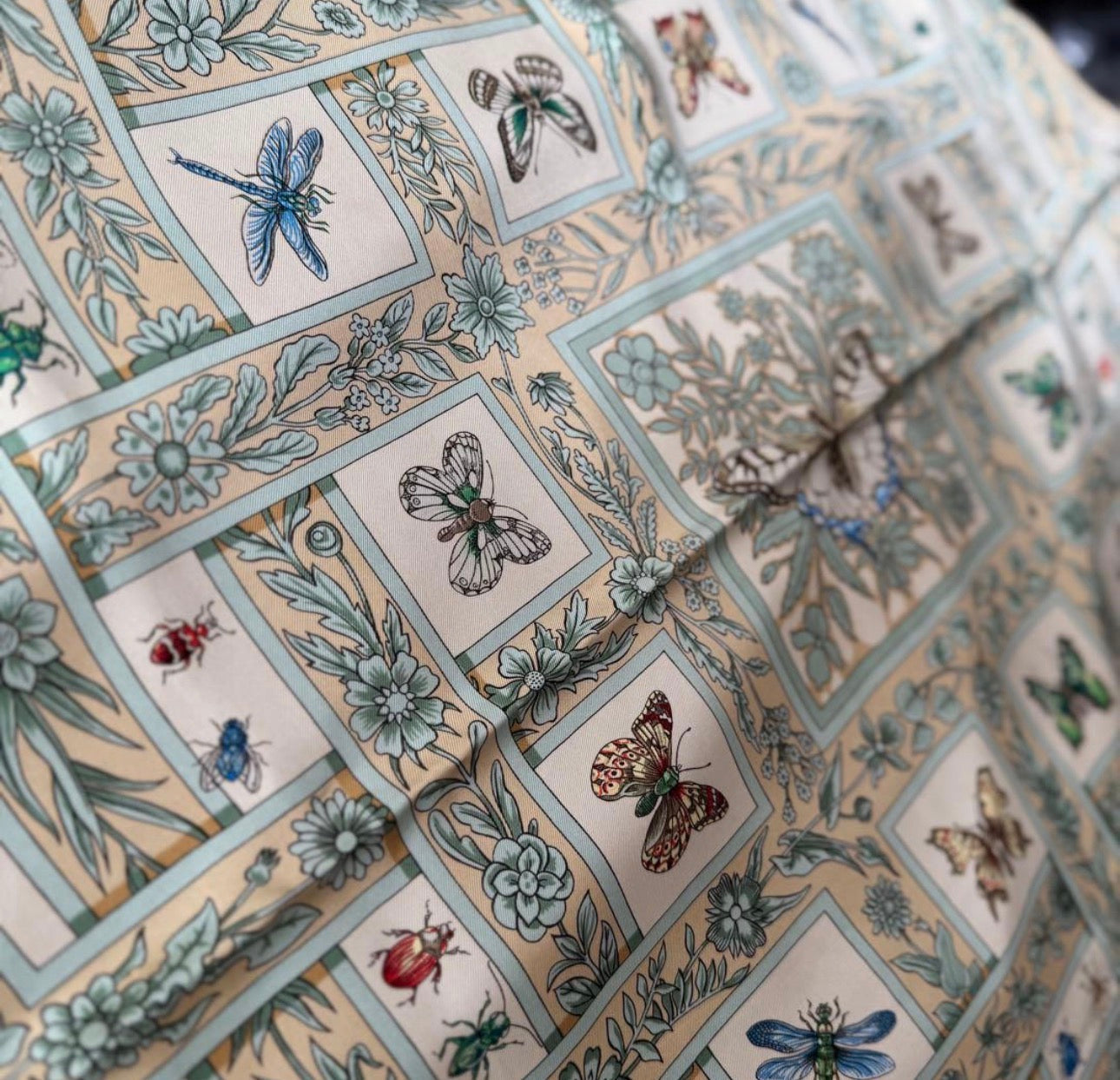 Hermès Vintage Silk Scarf 90cm - Insects & Botanicals (Minor Flaws)
