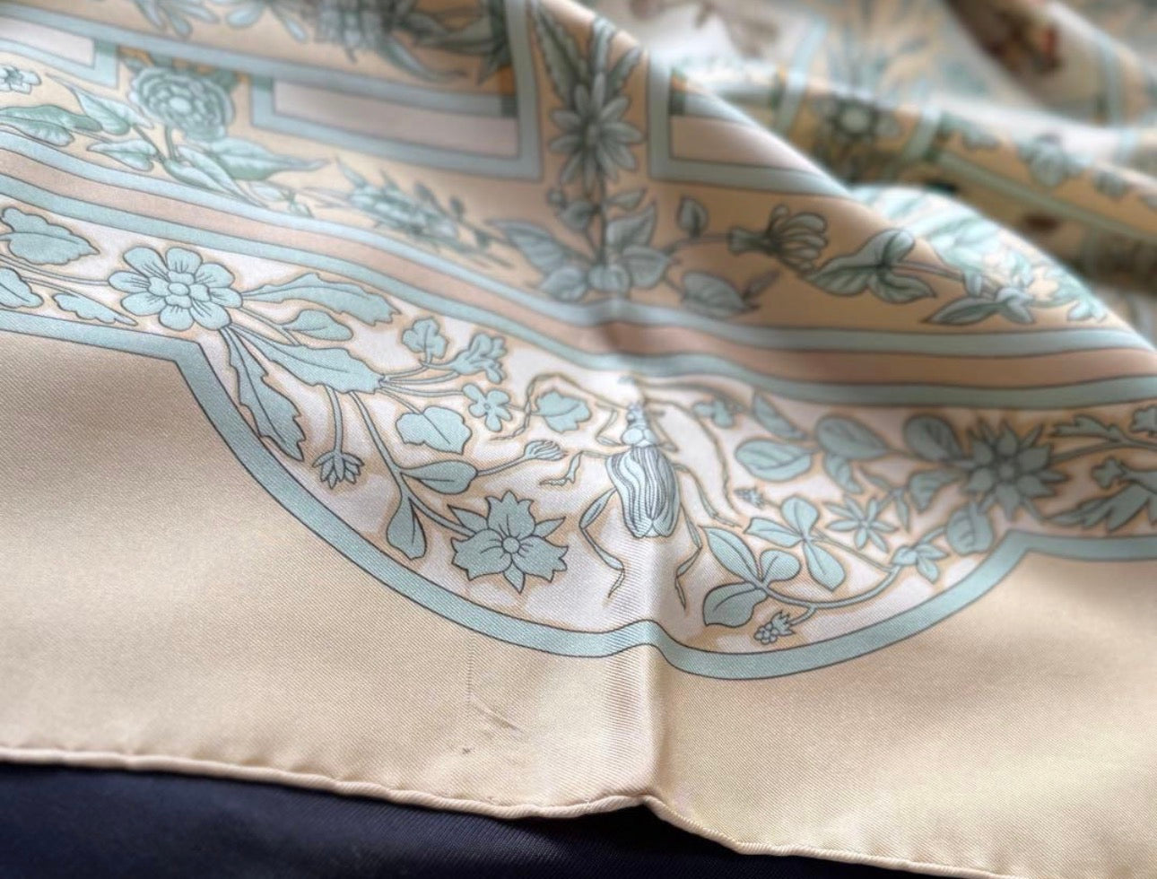 Hermès Vintage Silk Scarf 90cm - Insects & Botanicals (Minor Flaws)