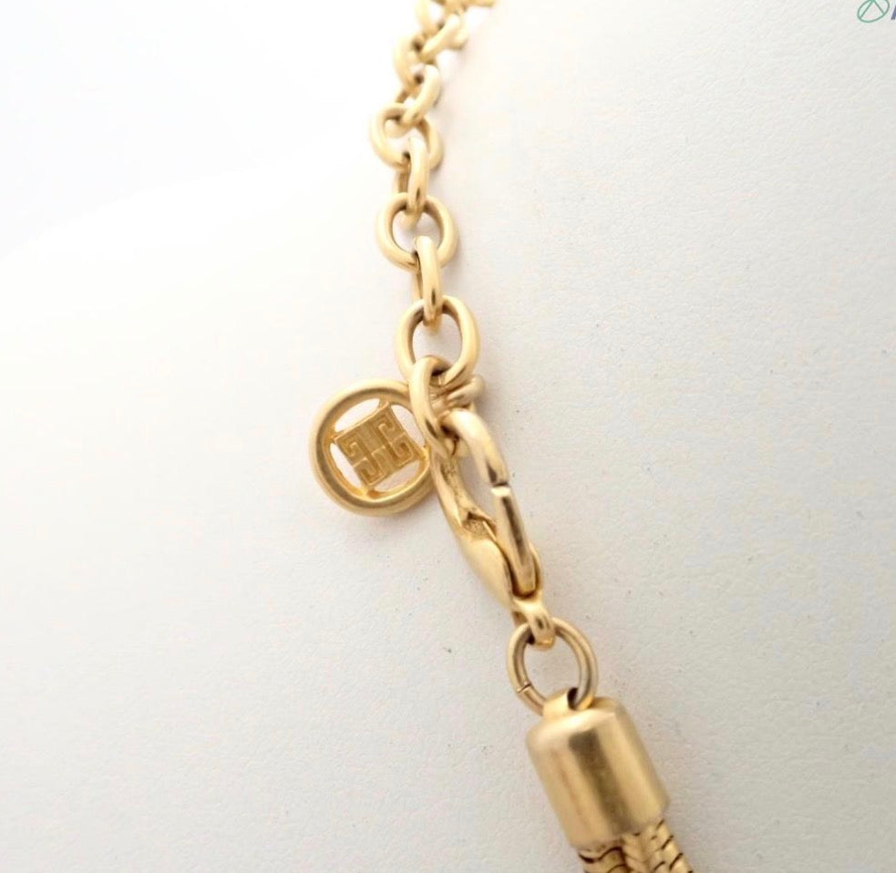 Vintage Givenchy Black Gold Geometric Pendant Necklace | givenchy-necklaces