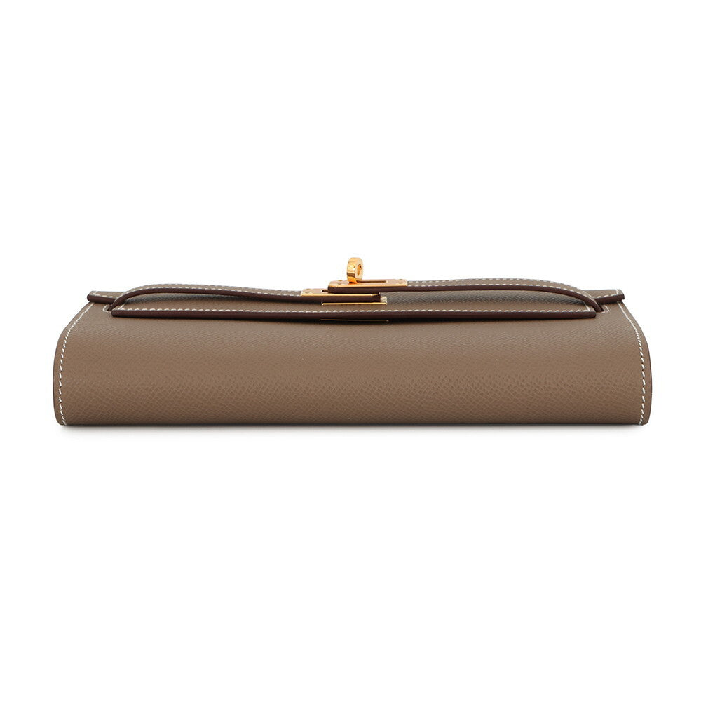 Hermès Kelly To Go Wallet — Étoupe / Gold Hardware