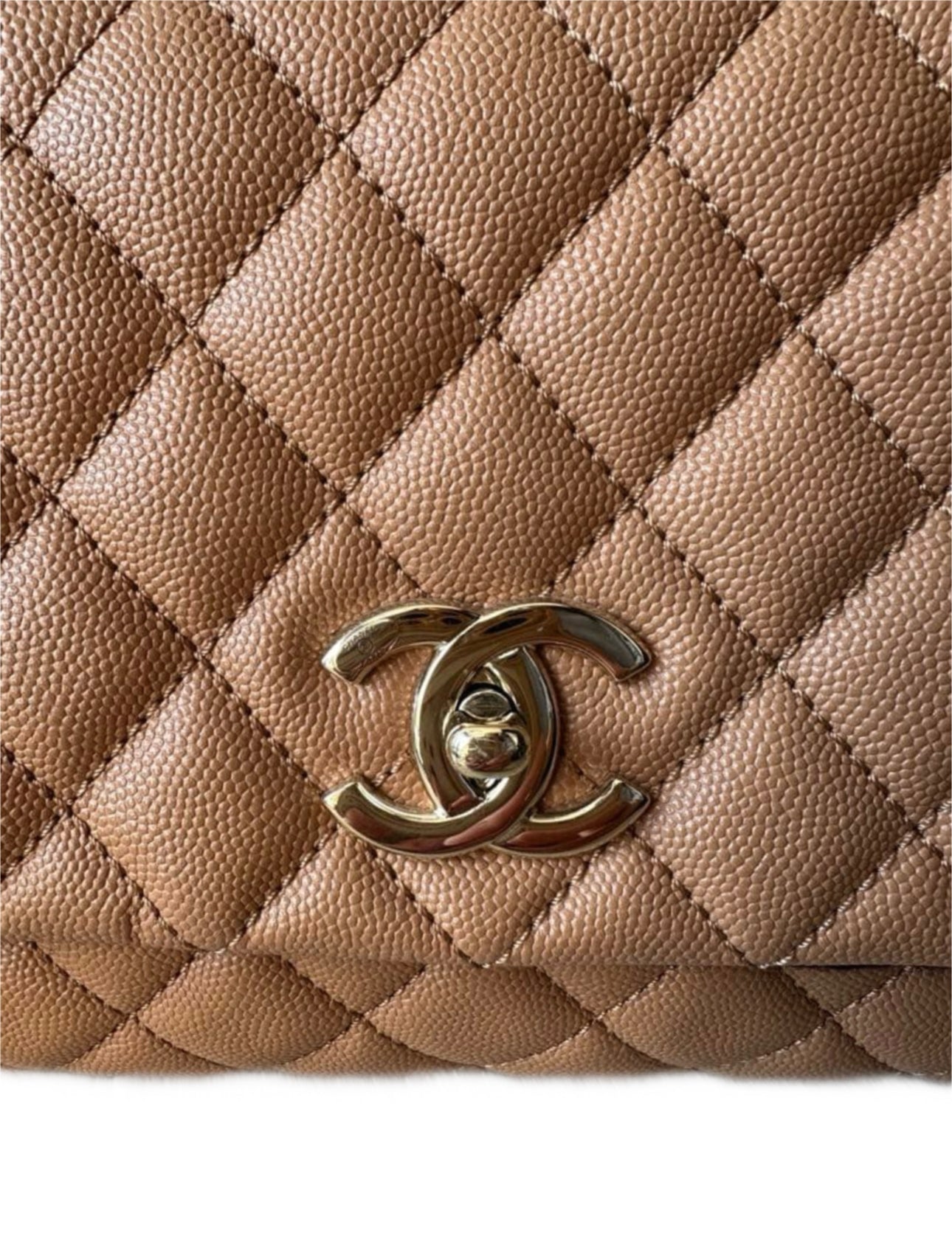 Chanel Coco Handle Bag Medium — Caramel / Gold Hardware