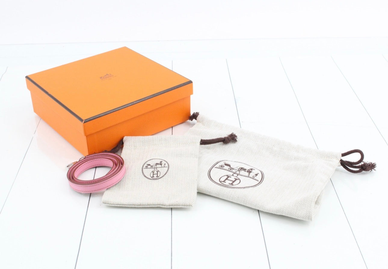 Hermès Kelly Mini II — Rose / Silver Hardware (Full Set)a