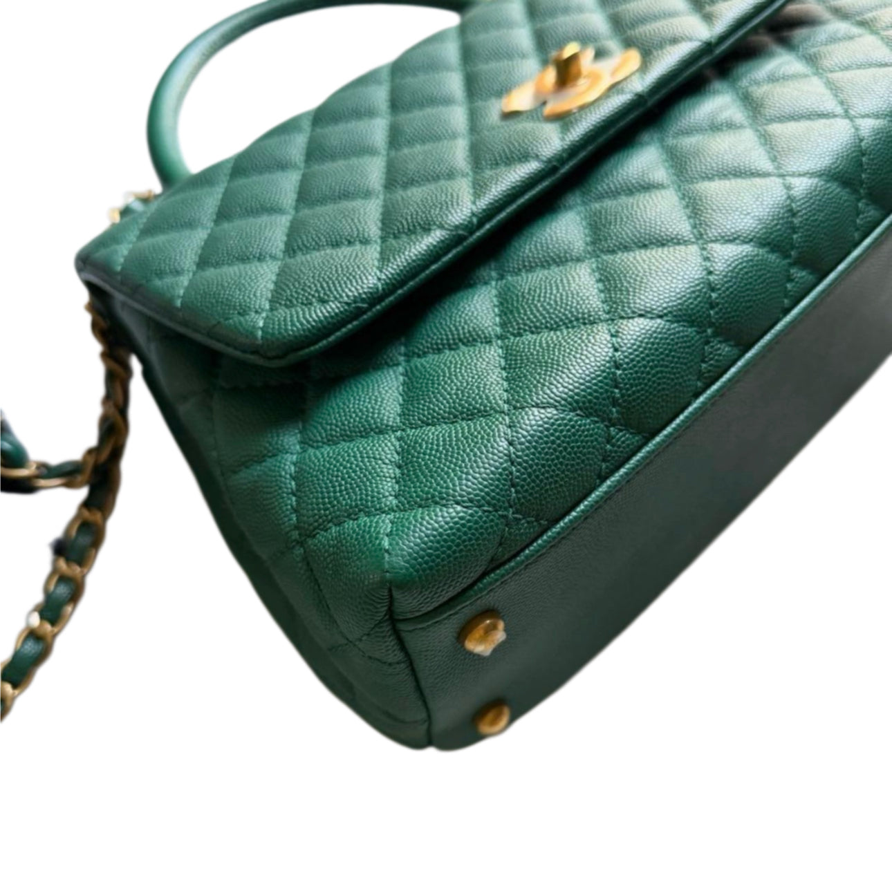Chanel Coco Handle Bag Medium — Emerald Green / Gold Hardware