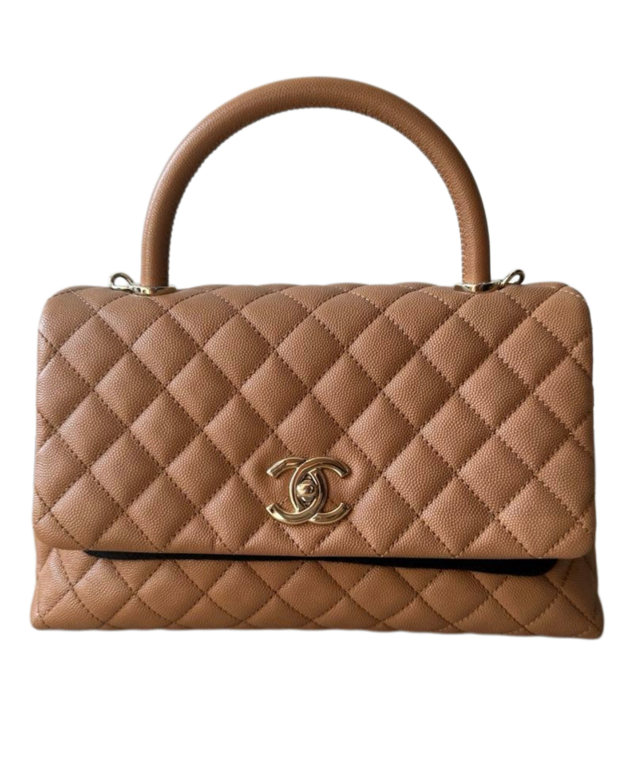 Chanel Coco Handle Bag Medium — Caramel / Gold Hardware