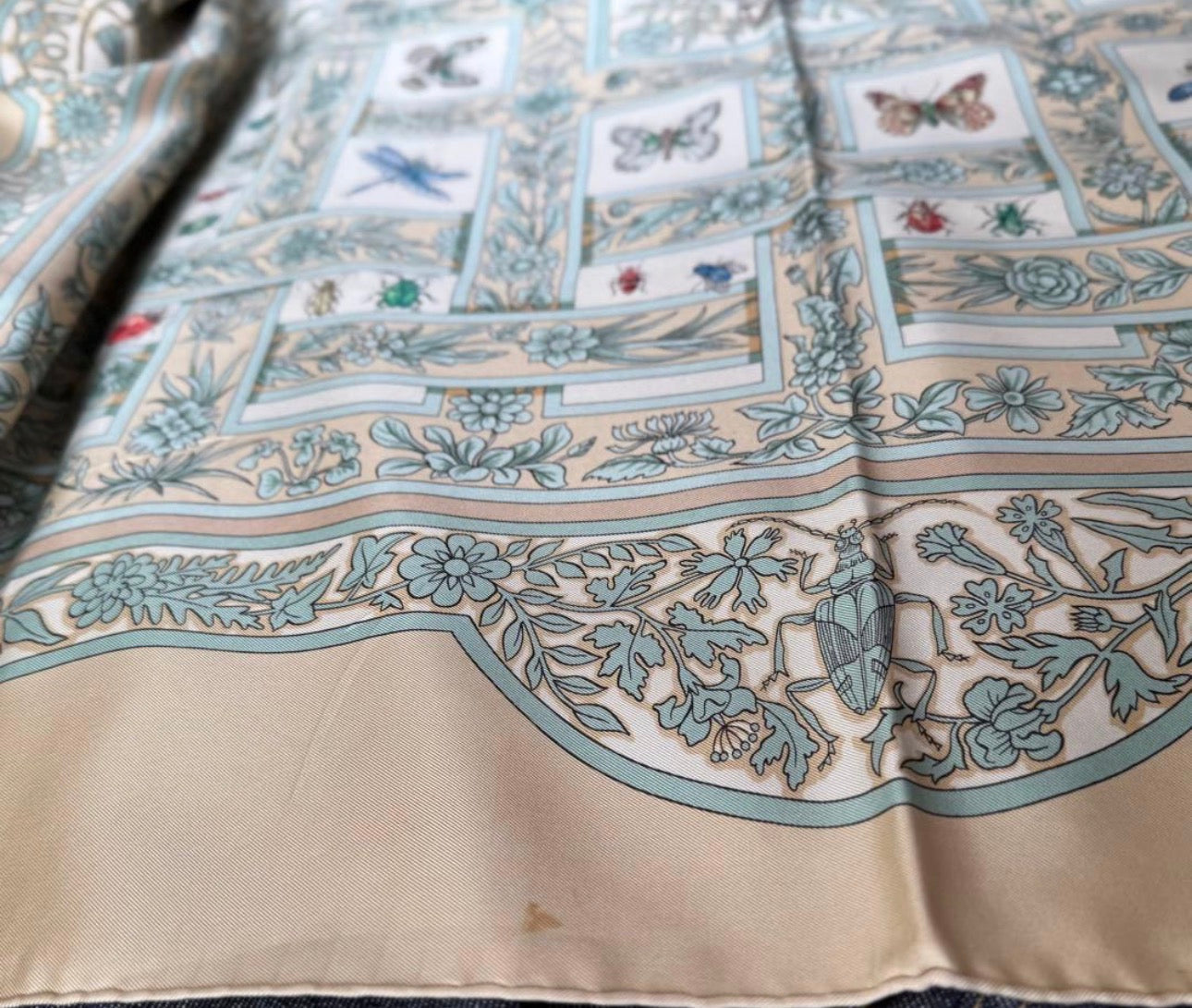 Hermès Vintage Silk Scarf 90cm - Insects & Botanicals (Minor Flaws)