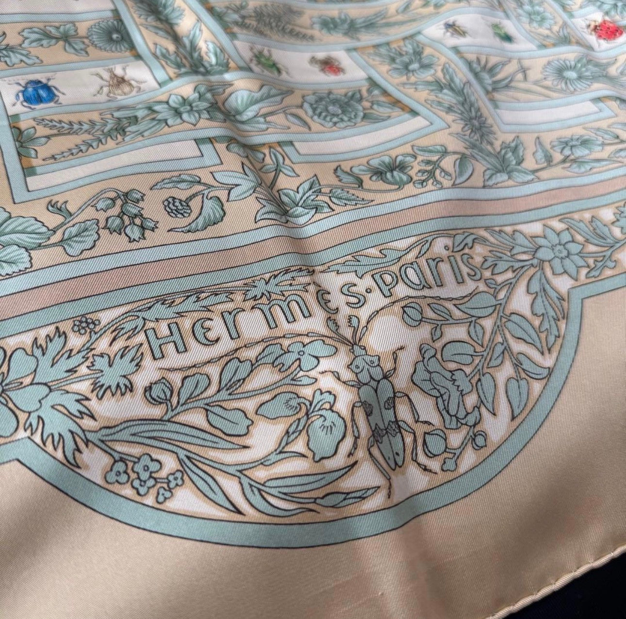 Hermès Vintage Silk Scarf 90cm - Insects & Botanicals (Minor Flaws)
