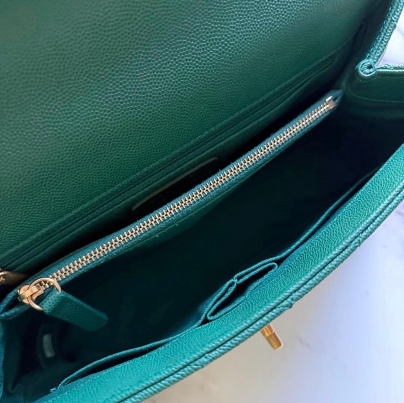 Chanel Coco Handle Bag Medium — Emerald Green / Gold Hardware
