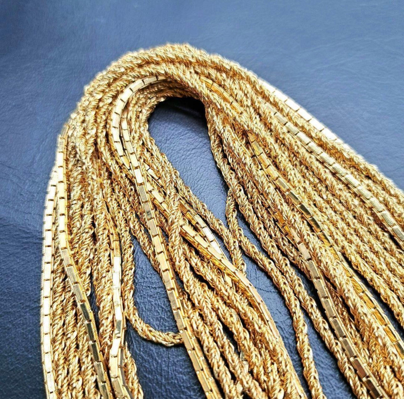 Vintage Givenchy Multi-Chain Gold Necklace with Greek Key Clasp