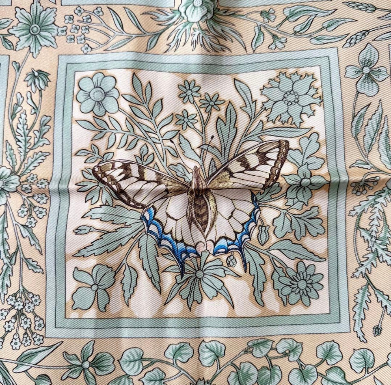 Hermès Vintage Silk Scarf 90cm - Insects & Botanicals (Minor Flaws)