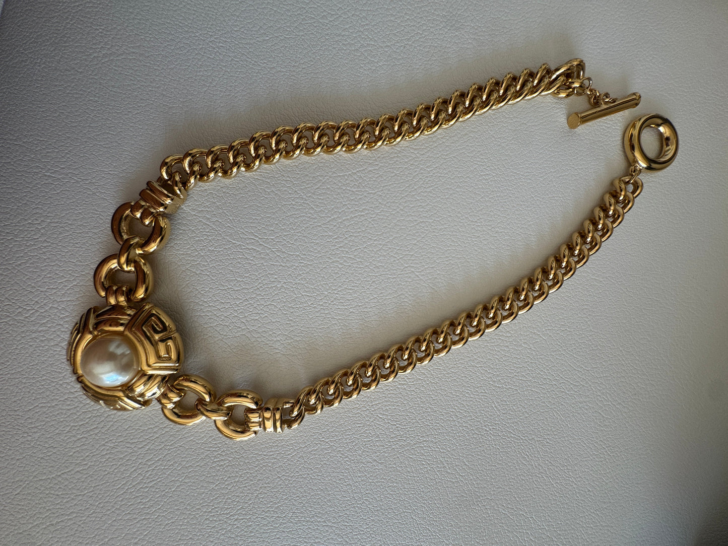 Givenchy Vintage Gold Pearl Choker Necklace