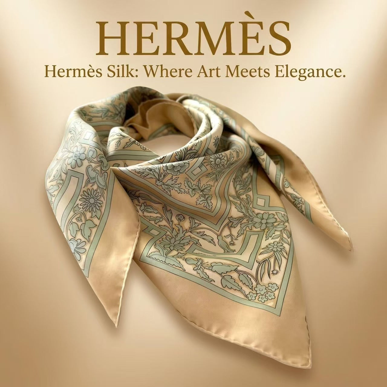 Hermès Vintage Silk Scarf 90cm - Insects & Botanicals (Minor Flaws)