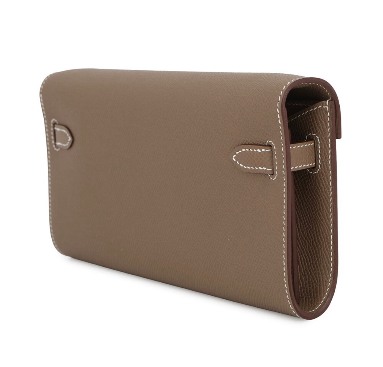 Hermès Kelly To Go Wallet — Étoupe / Gold Hardware