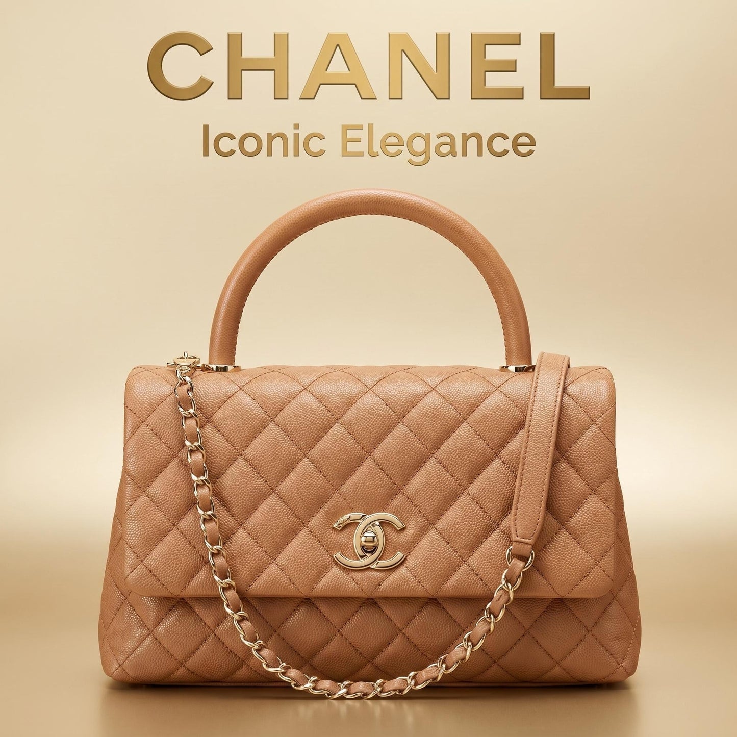 Chanel Coco Handle Bag Medium — Caramel / Gold Hardware