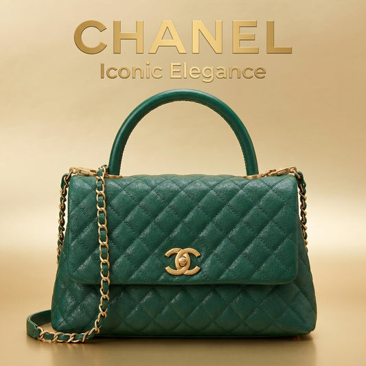 Chanel Coco Handle Bag Medium — Emerald Green / Gold Hardware
