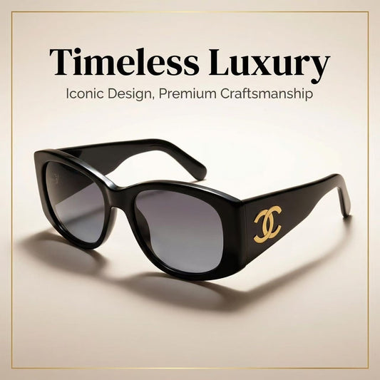 Vintage Chanel CC Logo Black Sunglasses 　chanel-sunglasses