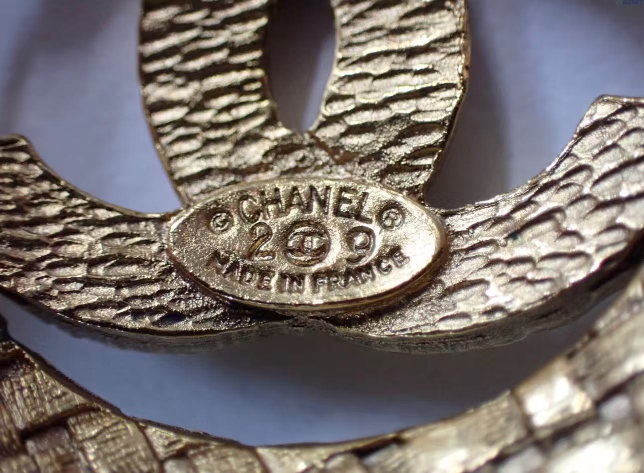 Vintage Chanel Woven CC Logo Round Brooch