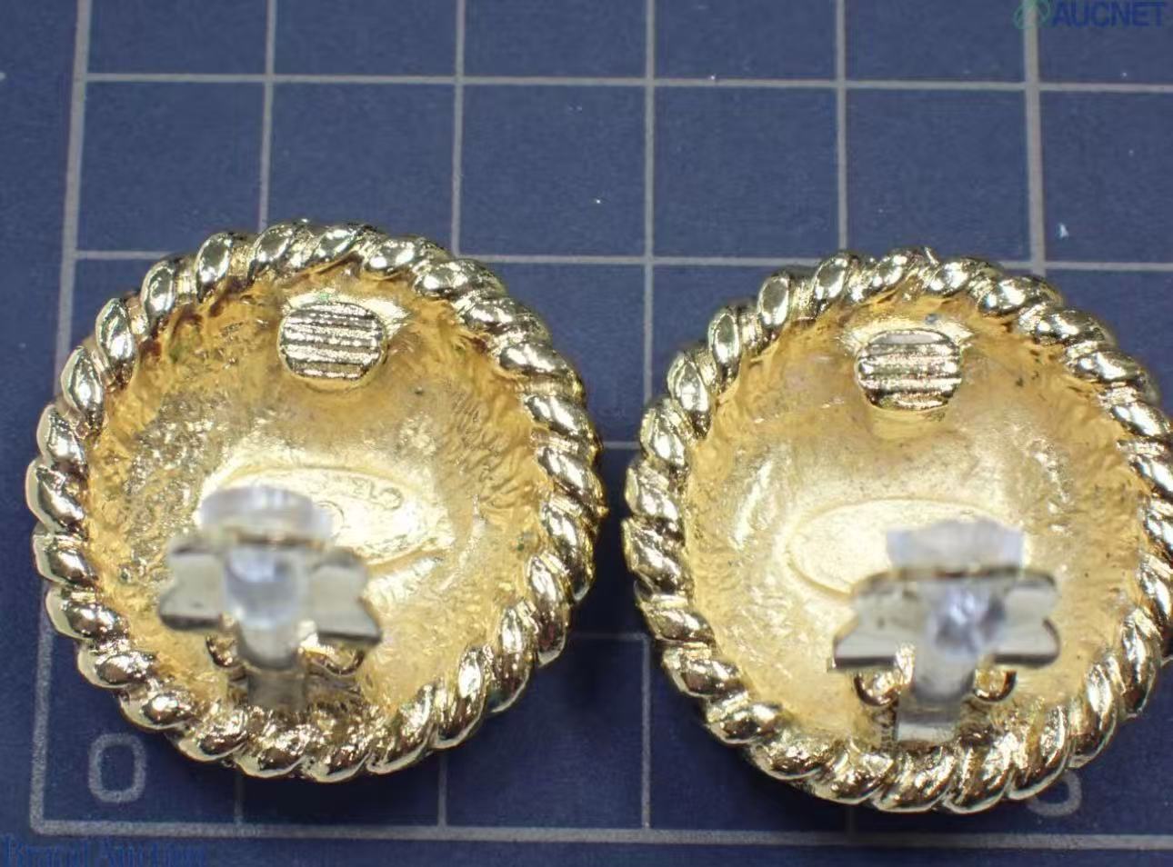 Vintage Chanel Woven Border CC Earrings 93A