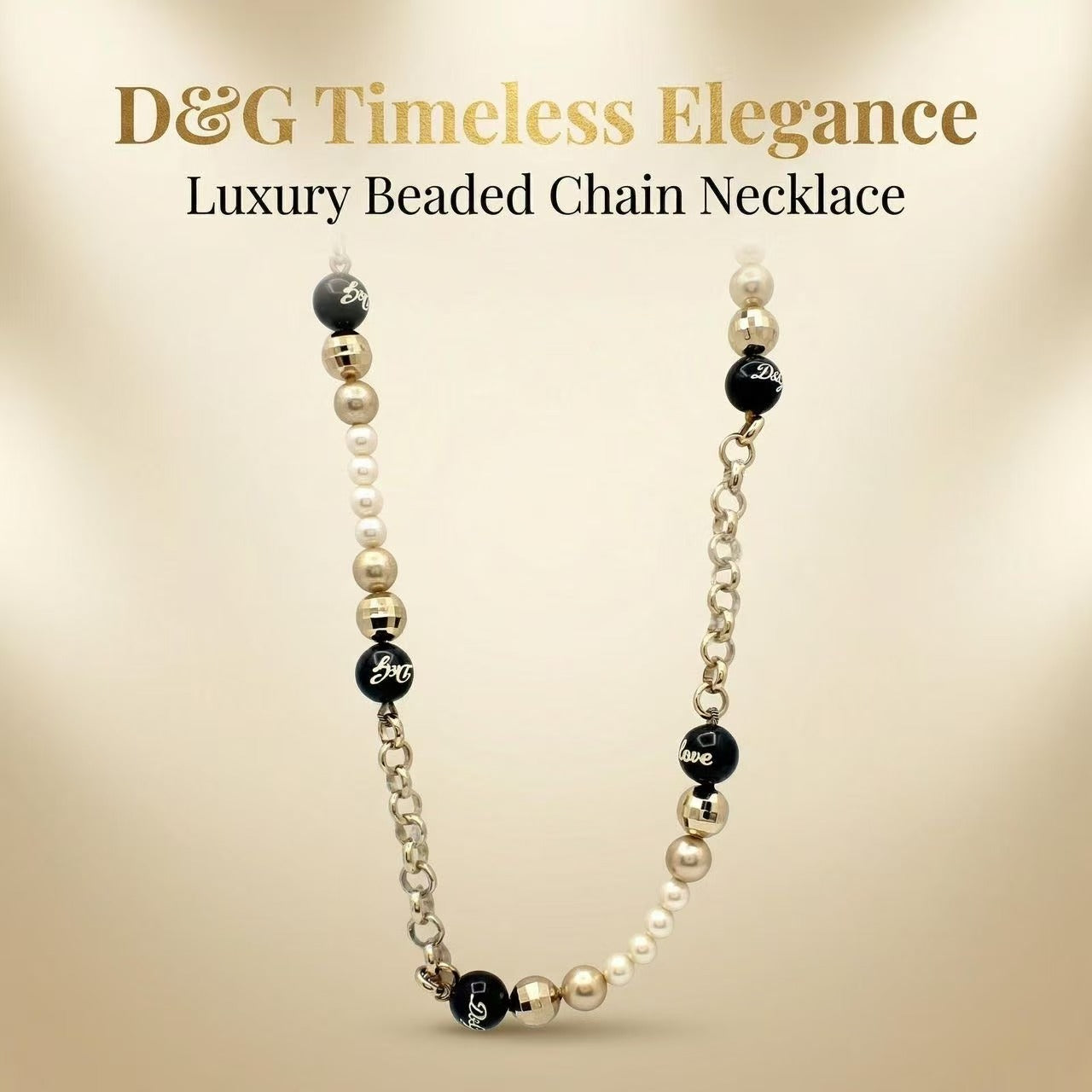 Vintage D&G "Sex & Love" Bead Necklace with Original Box