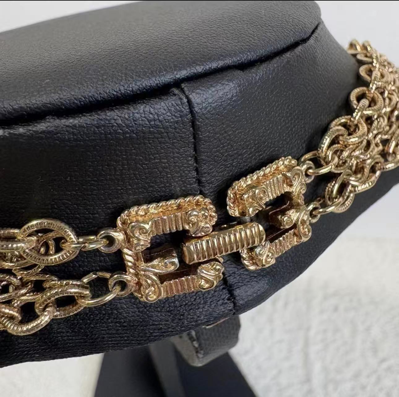Vintage Givenchy Red Enamel Triangle Chain Necklace givenchy-necklaces