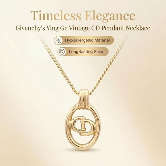 Vintage Dior CD Logo Oval Pendant Chain Necklace | dior-necklaces